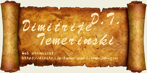 Dimitrije Temerinski vizit kartica